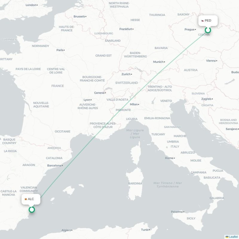 PED - ALC route map