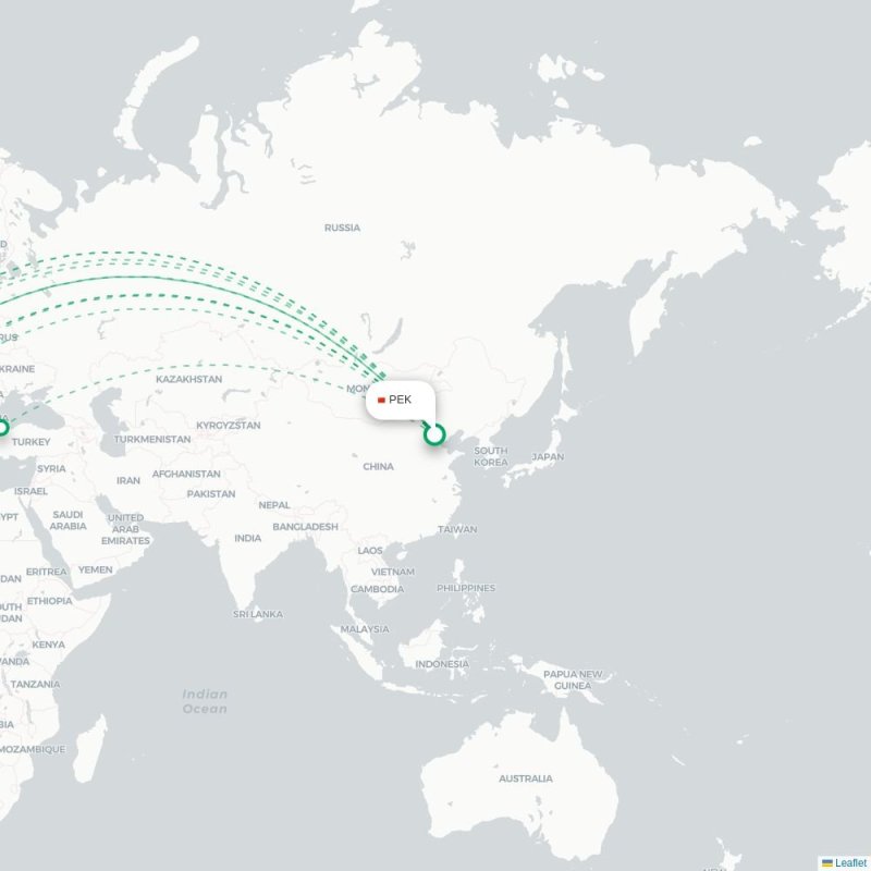 PEK - BER route map