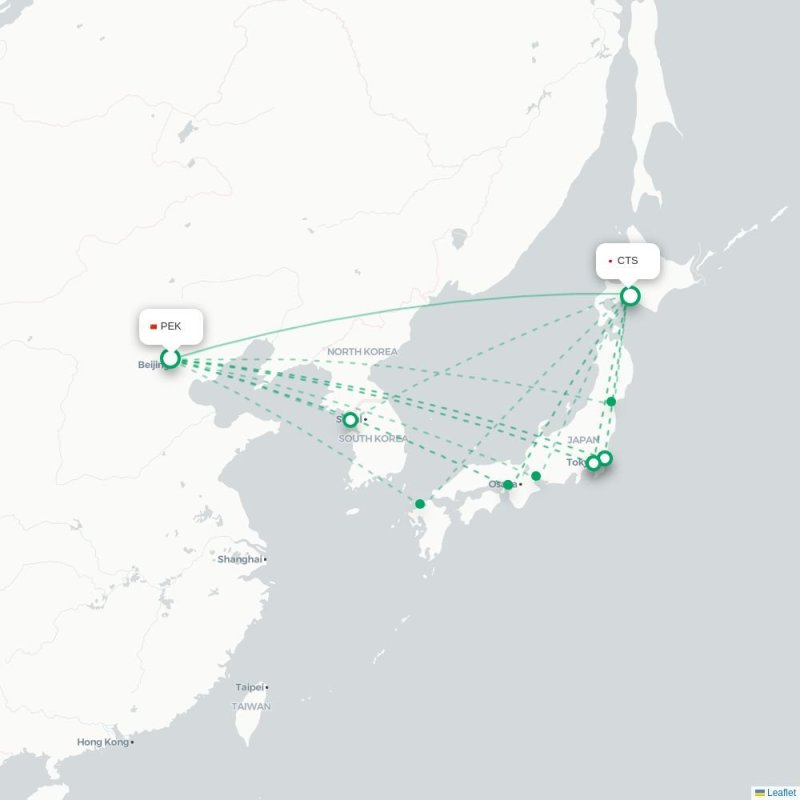 PEK - CTS route map