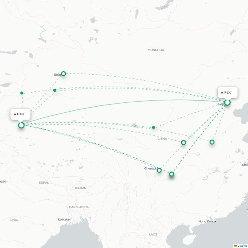 PEK - HTN route map