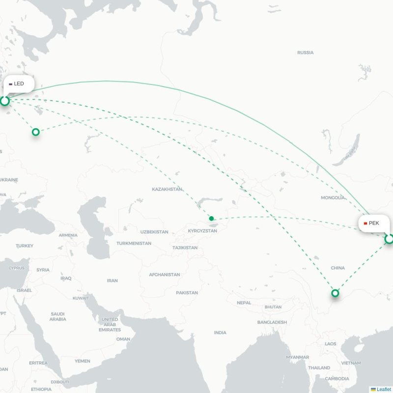 PEK - LED route map