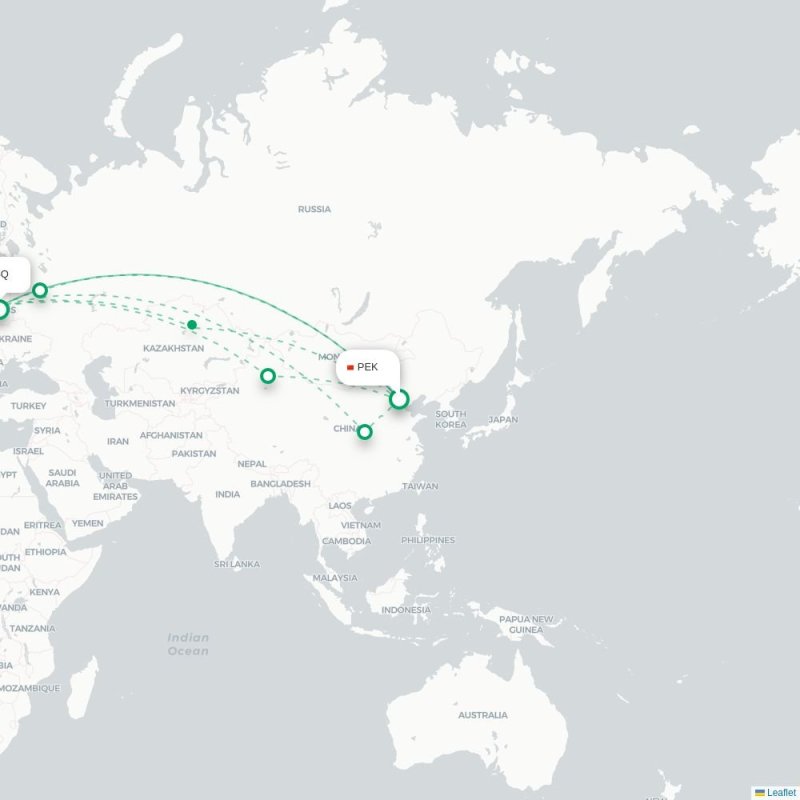 PEK - MSQ route map