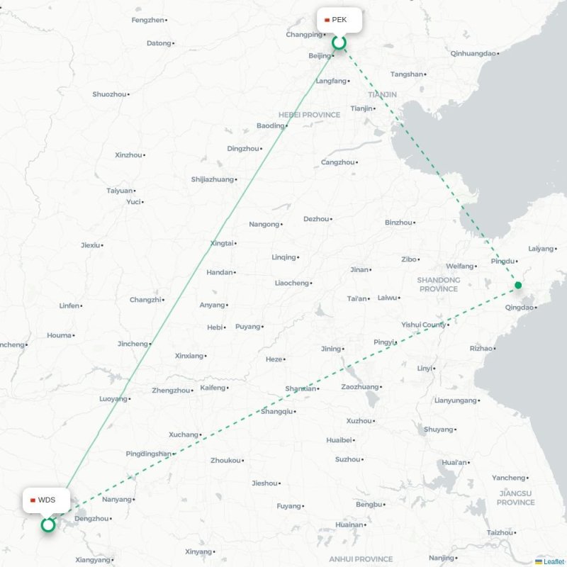 PEK - WDS route map