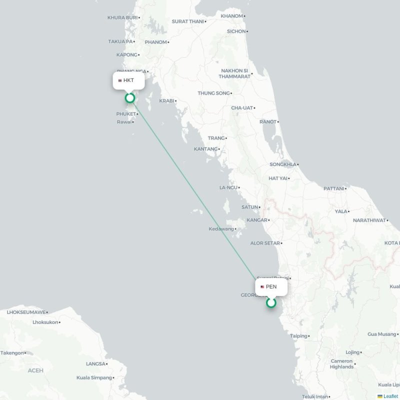 PEN - HKT route map