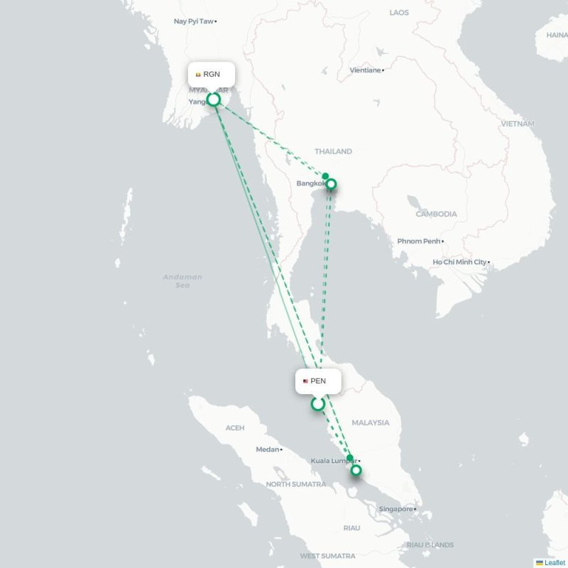 PEN - RGN route map