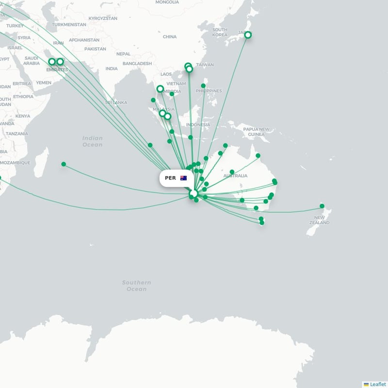 Route map Perth  PER airport
