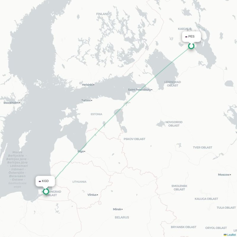PES - KGD route map