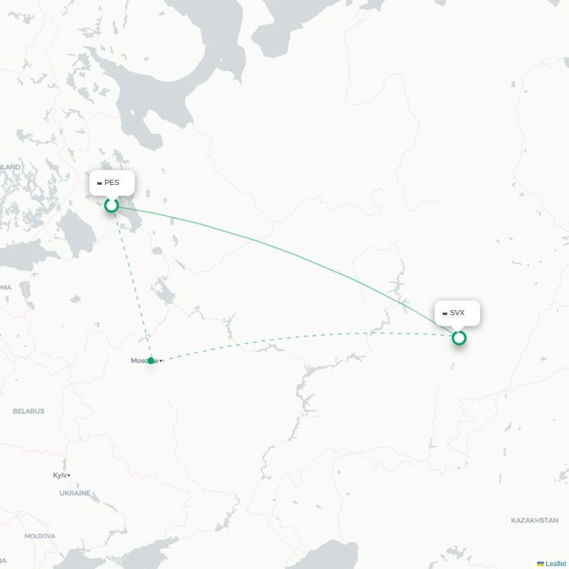 PES - SVX route map