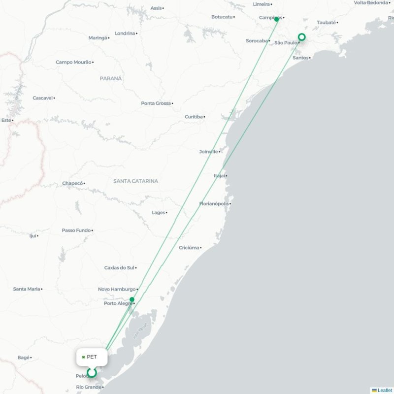 PET - GRU route map