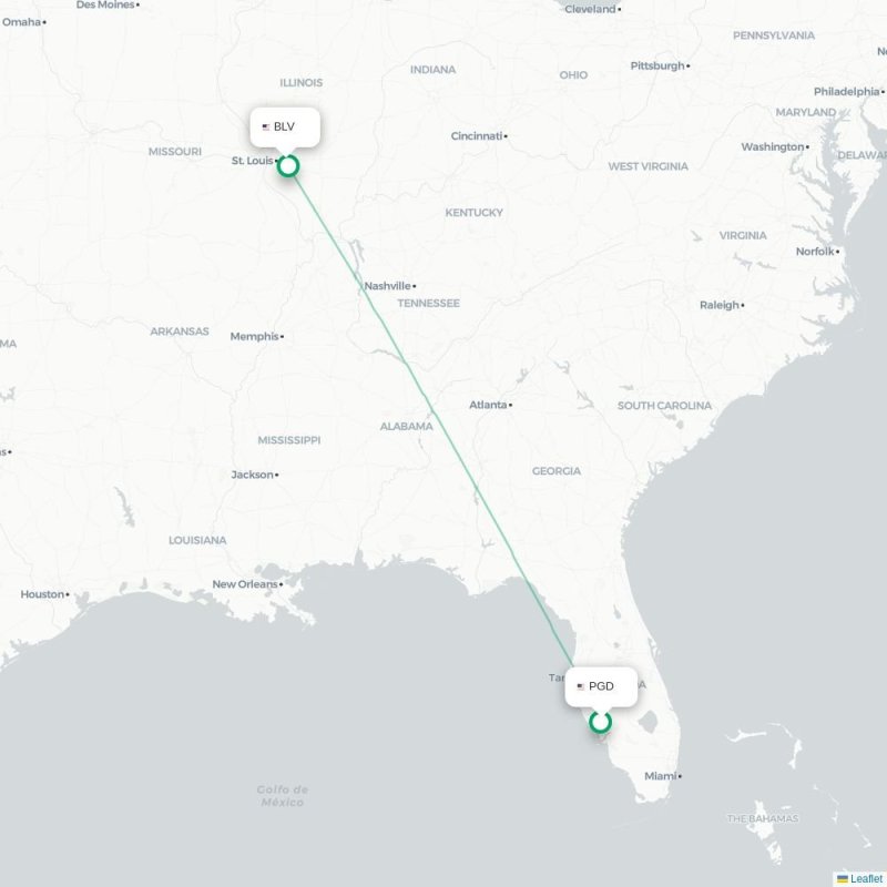 PGD - BLV route map