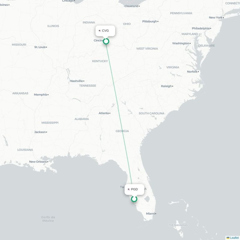 PGD - CVG route map