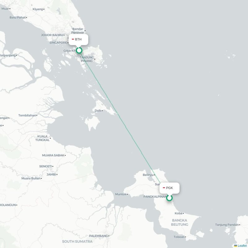 PGK - BTH route map