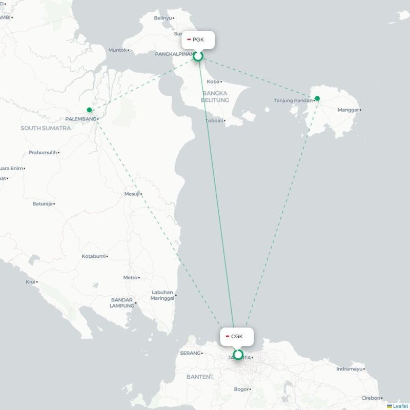 PGK - CGK route map