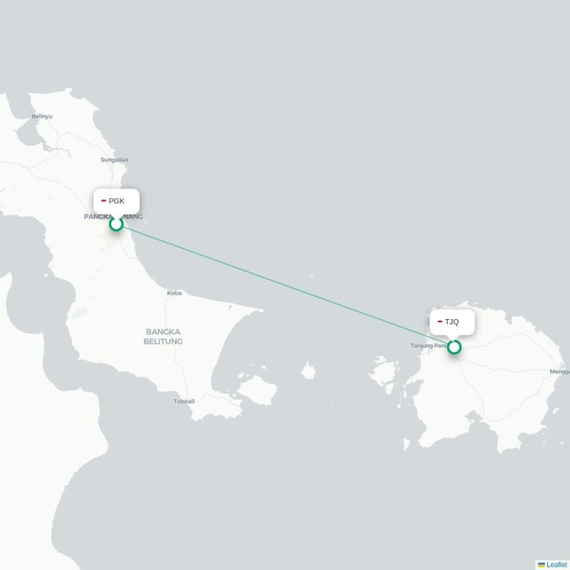 PGK - TJQ route map