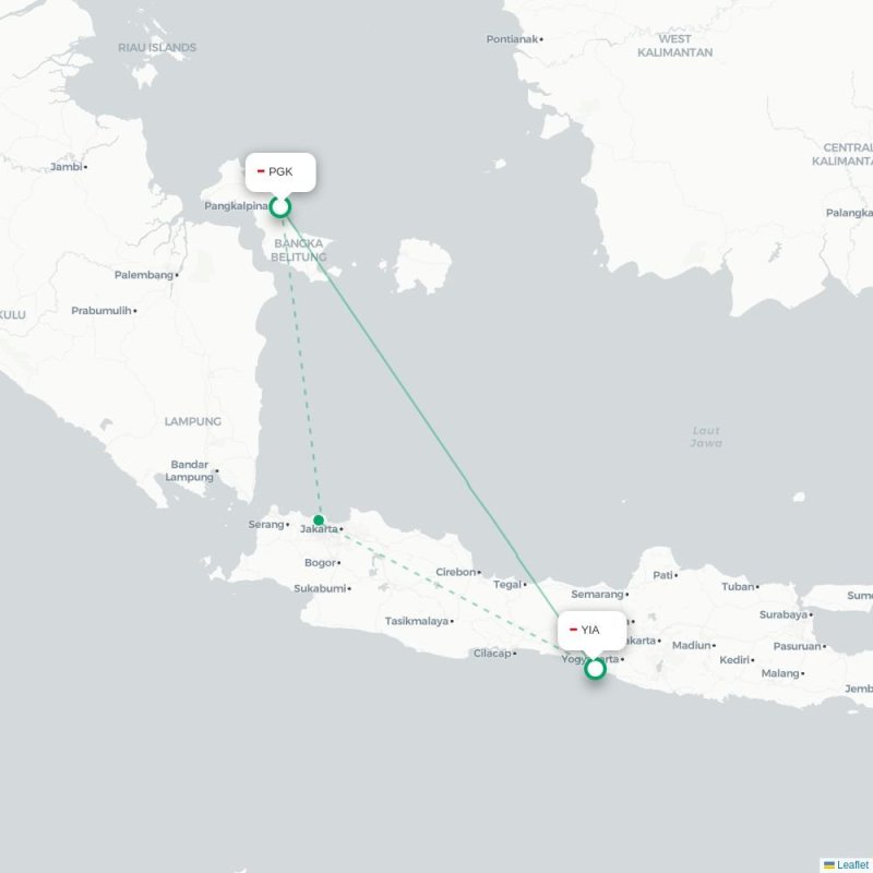 PGK - YIA route map