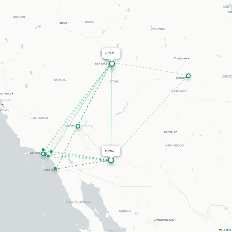 PHX - SLC route map