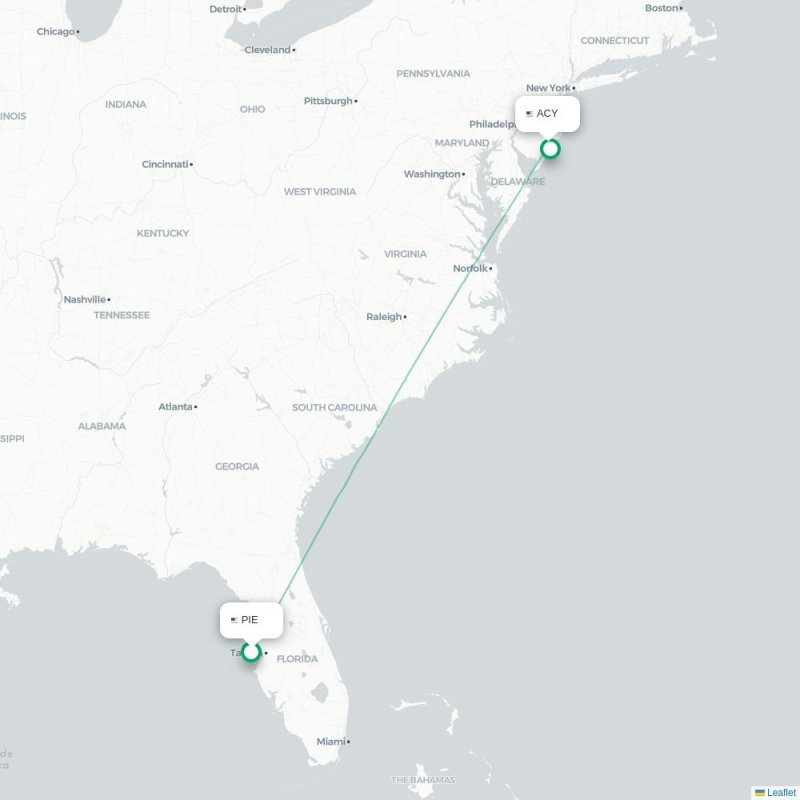 PIE - ACY route map