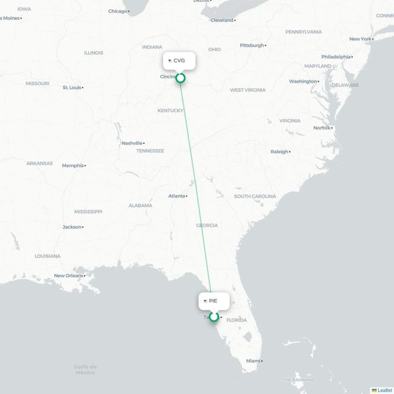 PIE - CVG route map