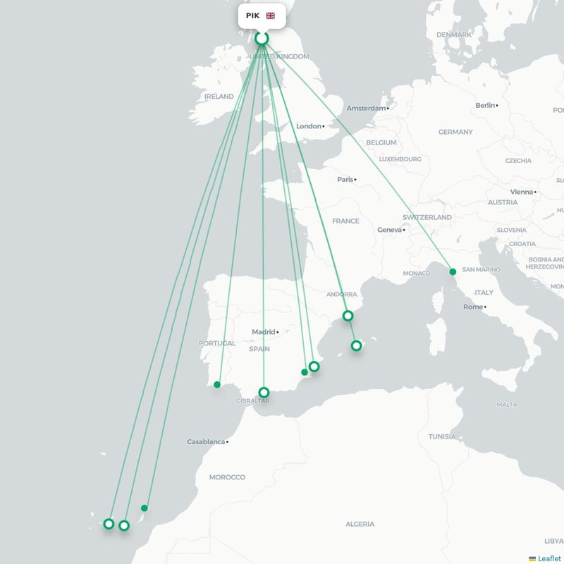 Route map Prestwick  PIK 