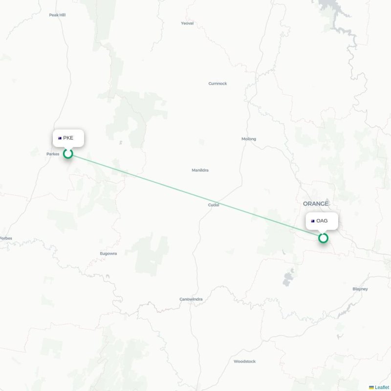 PKE - OAG route map