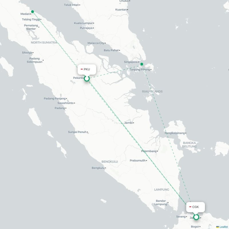 PKU - CGK route map