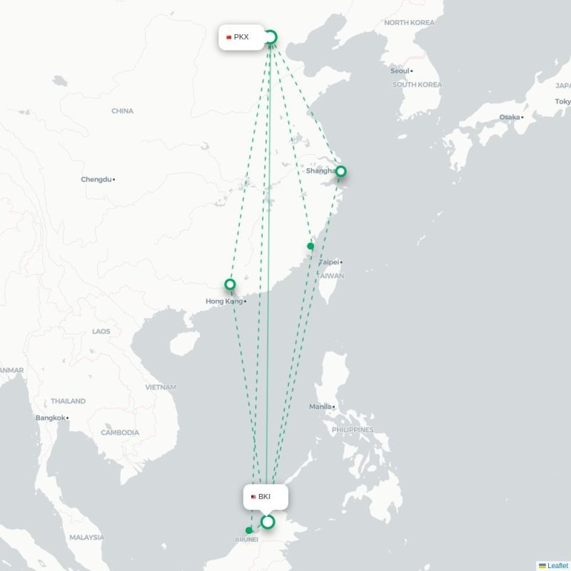 PKX - BKI route map
