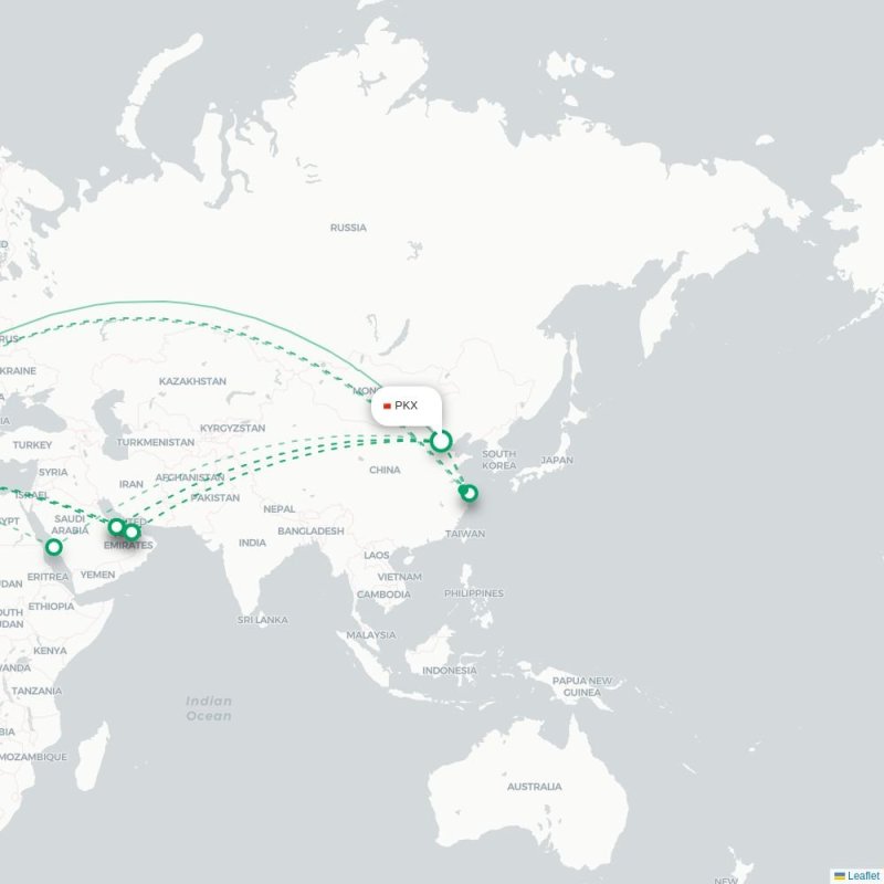 PKX - CMN route map