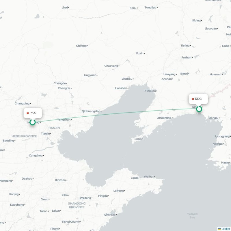 PKX - DDG route map