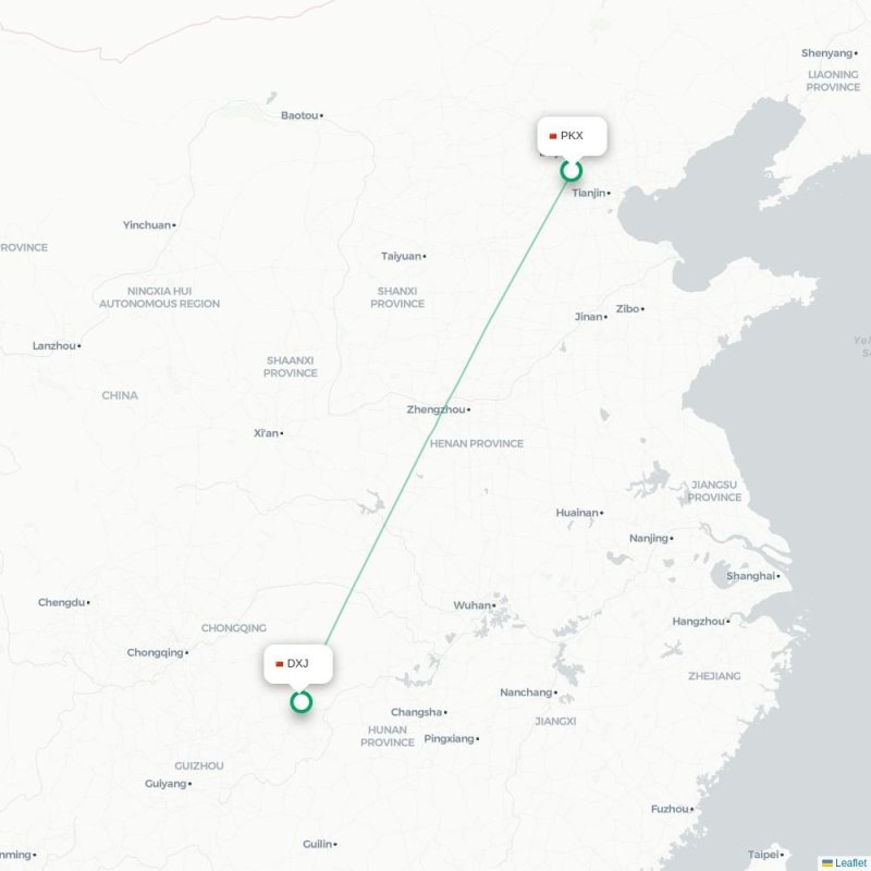 PKX - DXJ route map