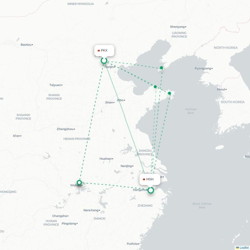 PKX - HGH route map