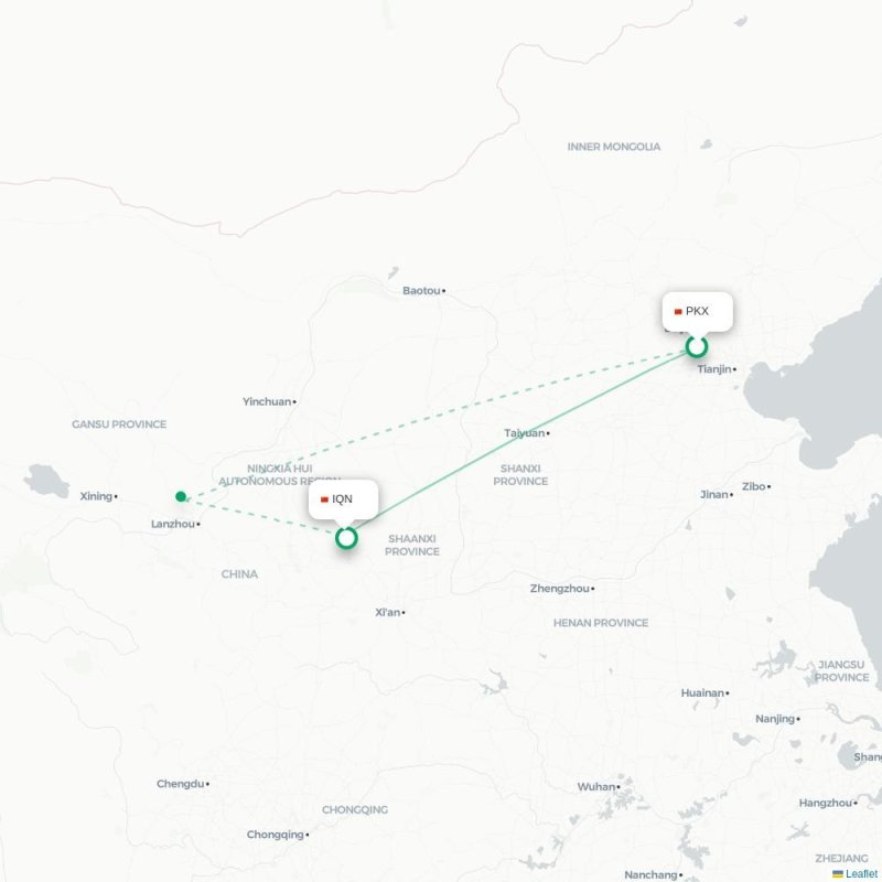 PKX - IQN route map