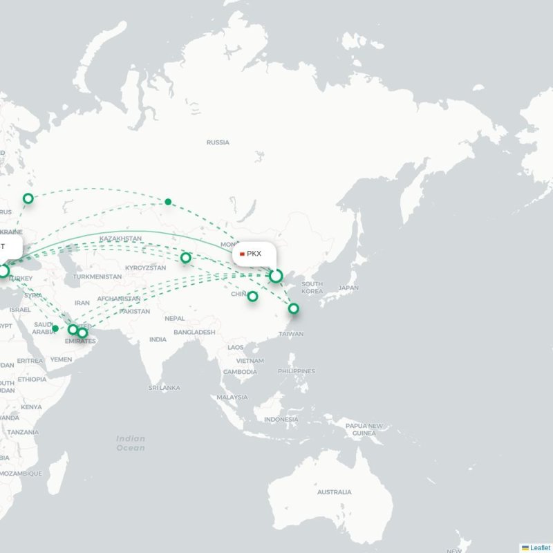 PKX - IST route map