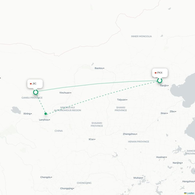 PKX - JIC route map