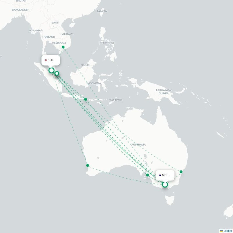 PKX - KUL route map