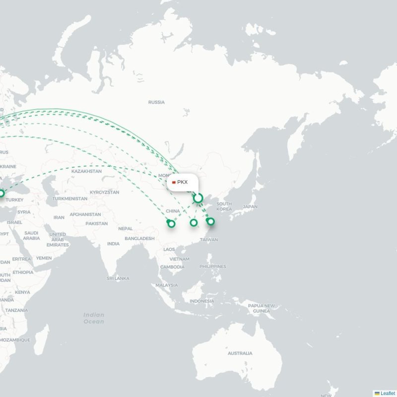 PKX - LHR route map