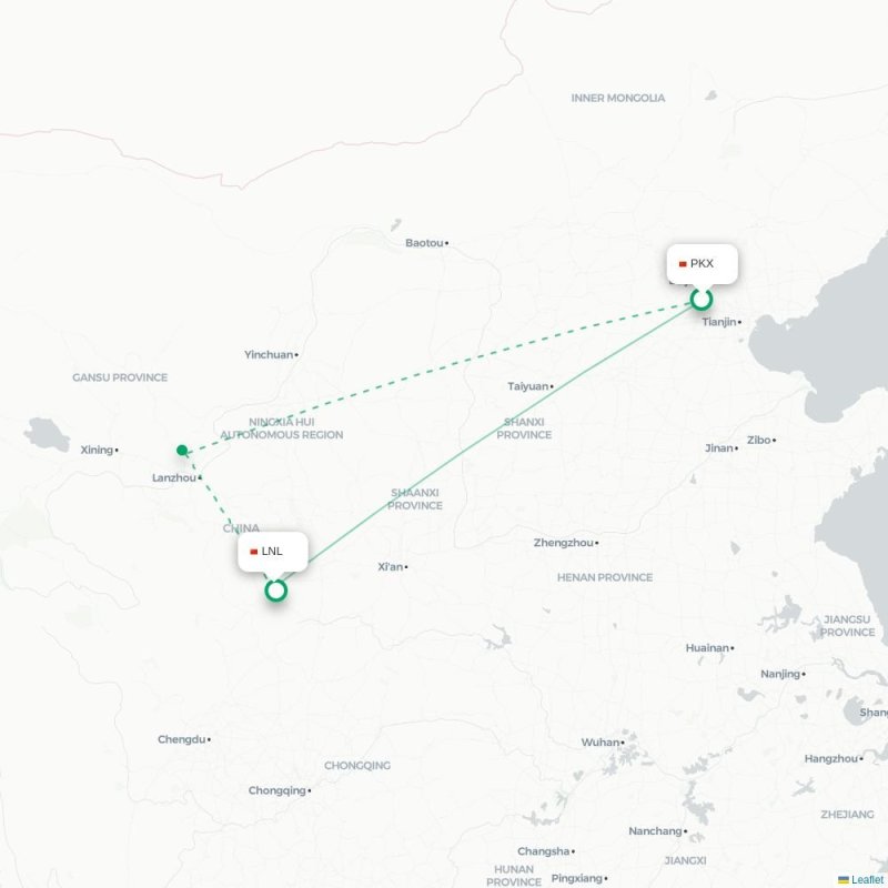 PKX - LNL route map
