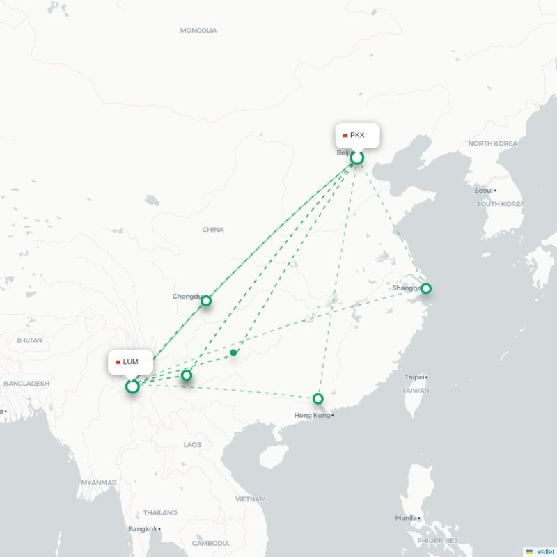 PKX - LUM route map