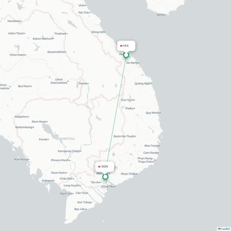 PKX - SGN route map