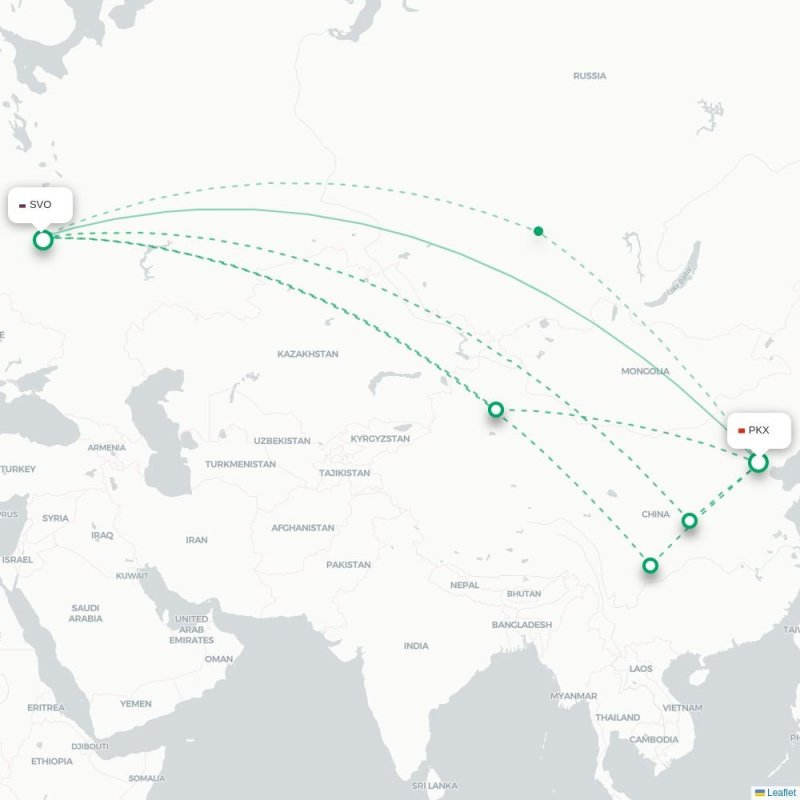 PKX - SVO route map