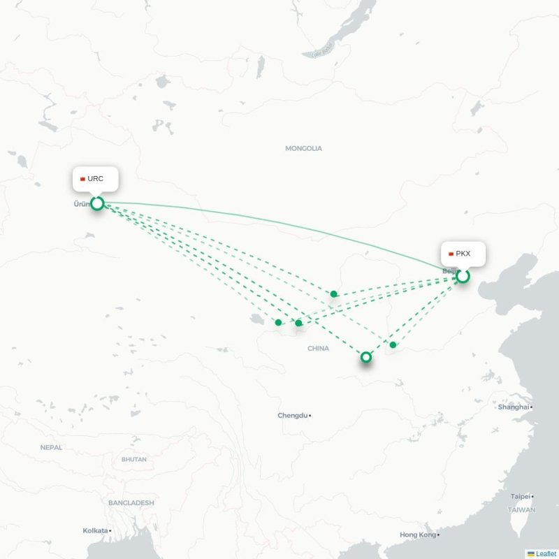 PKX - URC route map