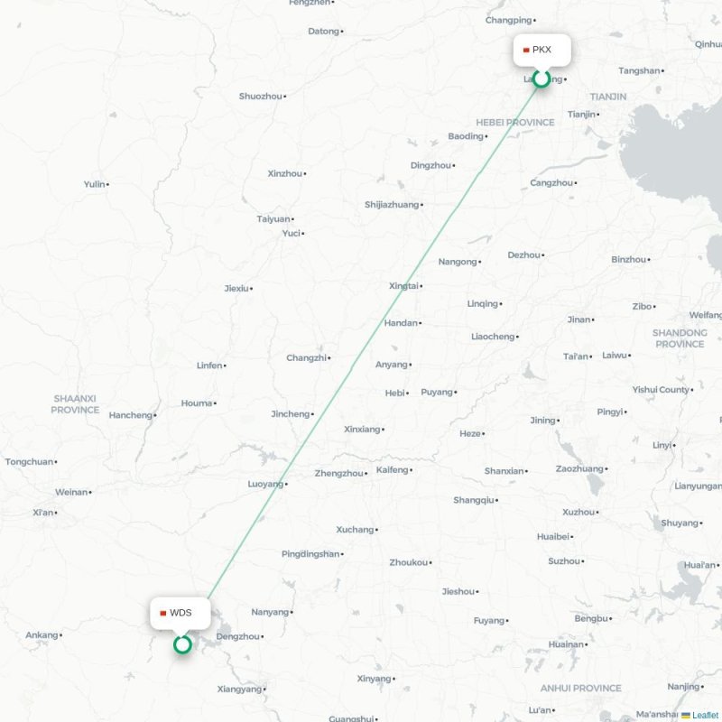 PKX - WDS route map