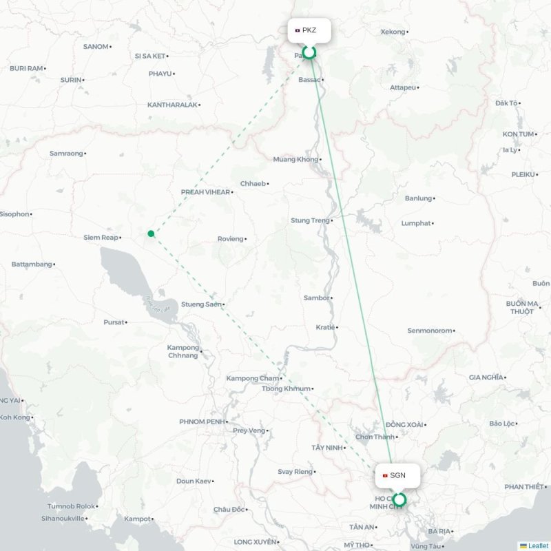 PKZ - SGN route map