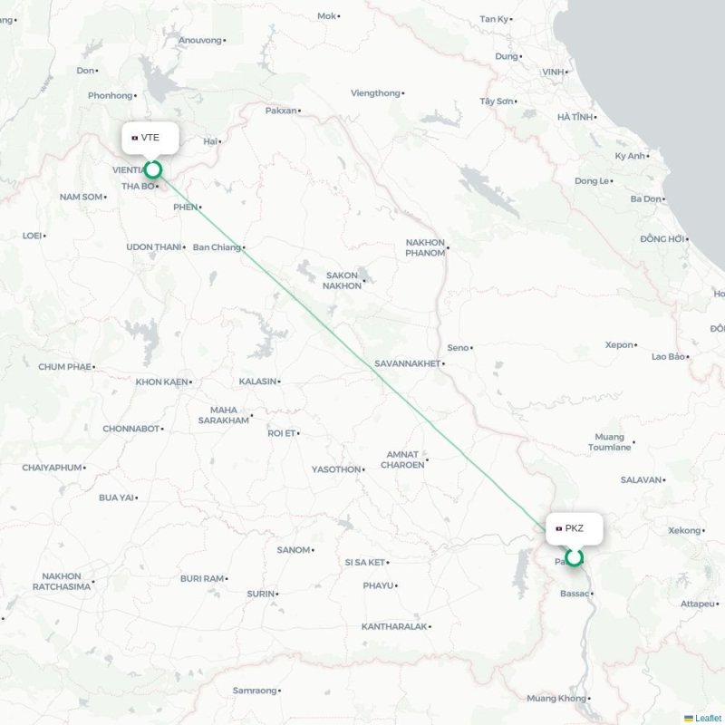 PKZ - VTE route map