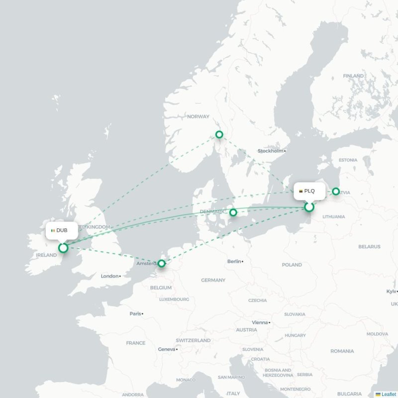 PLQ - DUB route map