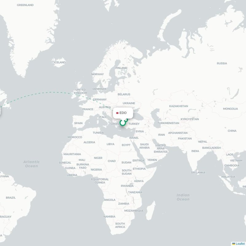 PLS - EWR route map
