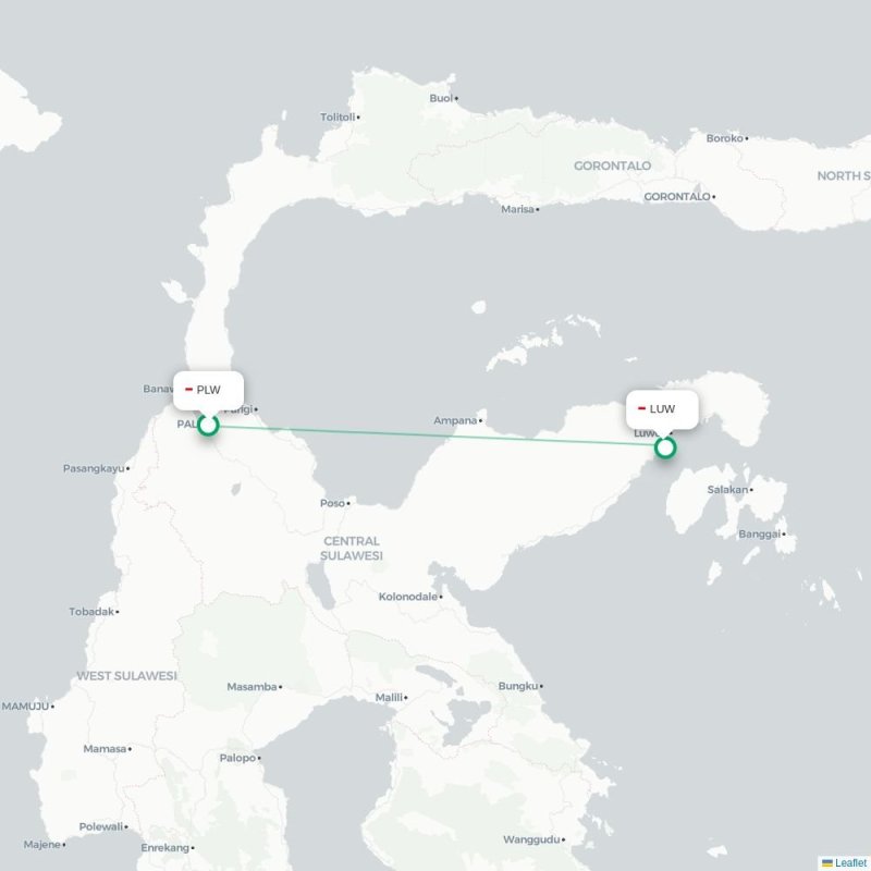 PLW - LUW route map
