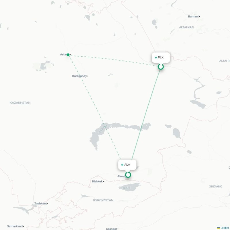 PLX - ALA route map