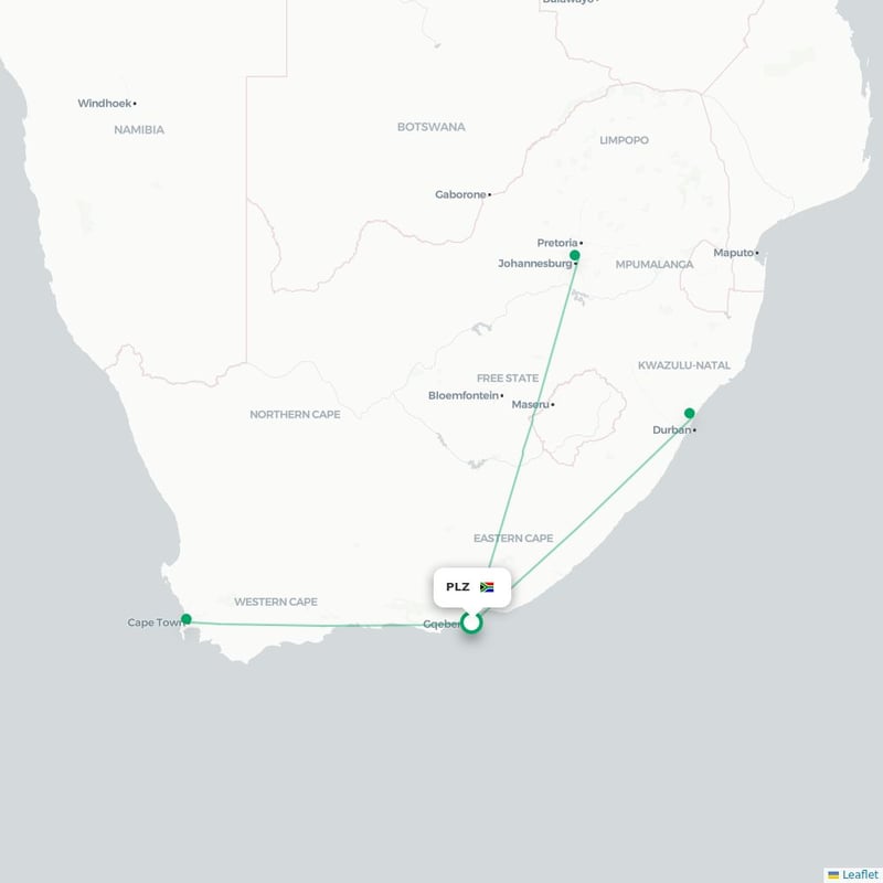 Route map Port Elizabeth  PLZ 