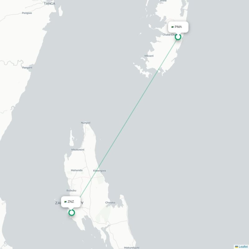 PMA - ZNZ route map
