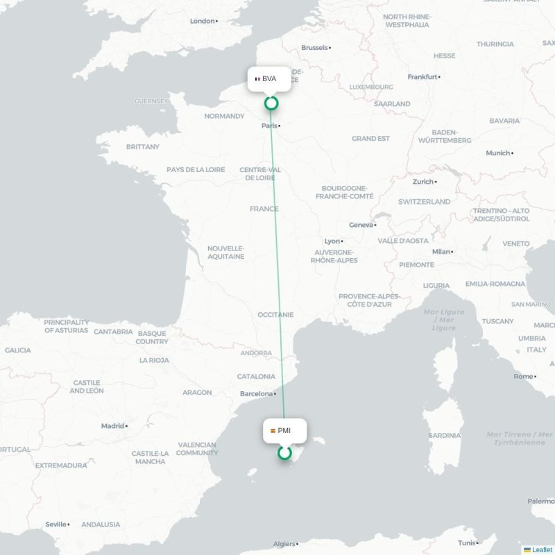 PMI - BVA route map